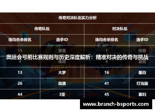 奥运会弓箭比赛规则与历史深度解析：精准对决的传奇与挑战