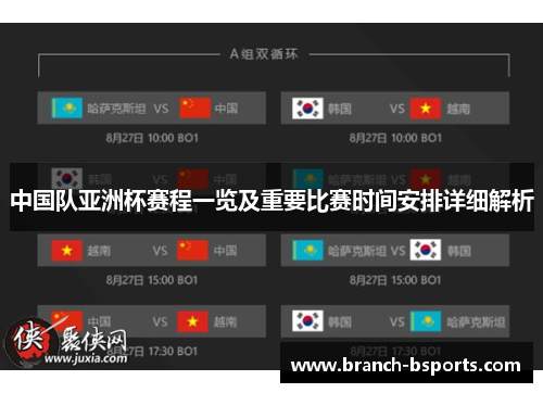 中国队亚洲杯赛程一览及重要比赛时间安排详细解析