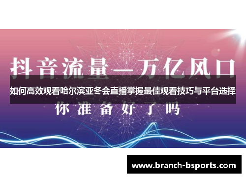 如何高效观看哈尔滨亚冬会直播掌握最佳观看技巧与平台选择 如何高效观看哈尔滨亚冬会直播掌握最佳观看技巧与平台选择